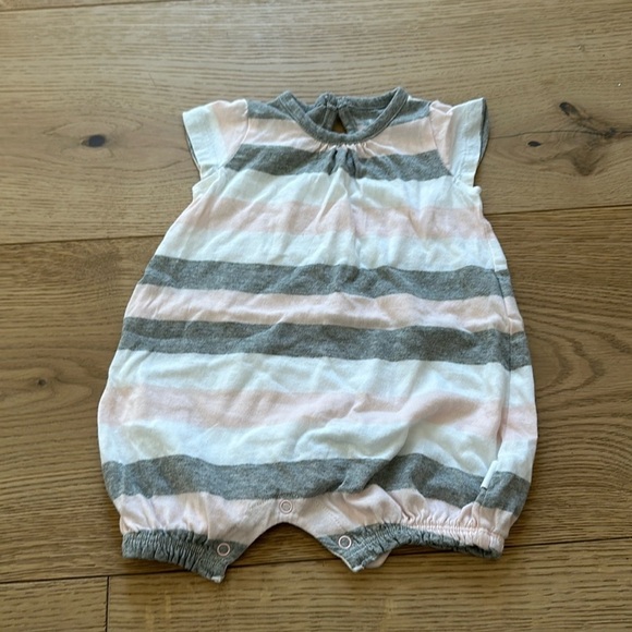 Burt's Bees Striped Romper 0/3m - Picture 1 of 2